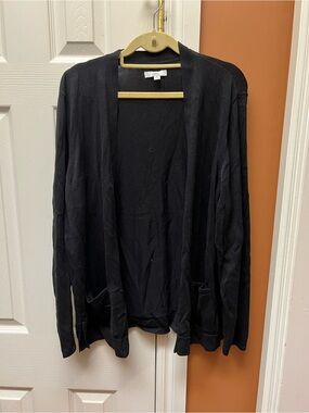 croft & barrow Black Open-Front Sweater Cardigan